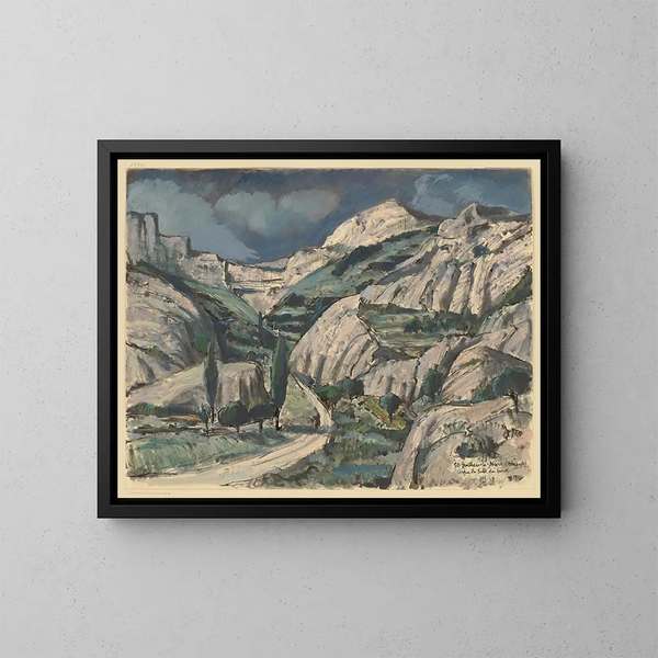 Saint-Guilhem-le-Désert, Hérault, cirque du Bout du Monde - Hermann Lismann — inramlat konstverk på väggen