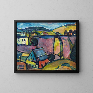 Viaduc nära Monschau - Hermann Stenner — inramlat konstverk på väggen