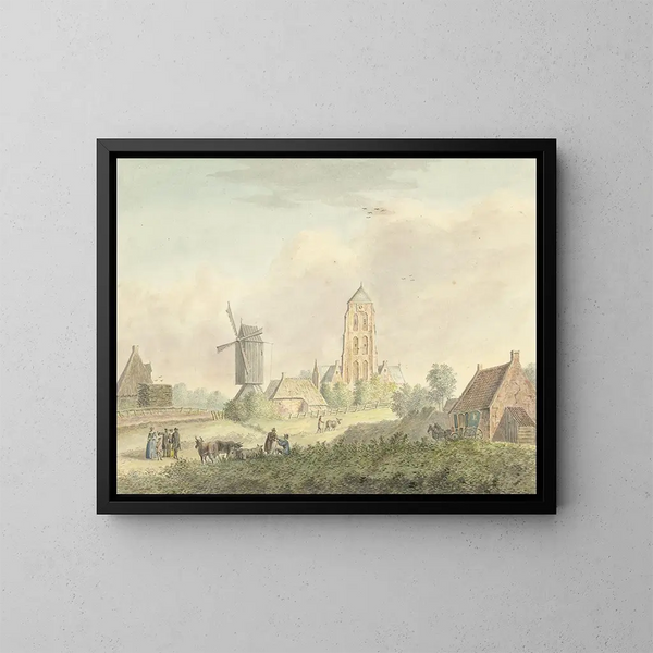 kyrkan i Westkapelle by i Zeeland - Hermanus Petrus Schouten — inramlat konstverk på väggen
