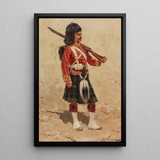 Hermanus Willem Koekkoek - A Private In The Gordon Highlanders.webp