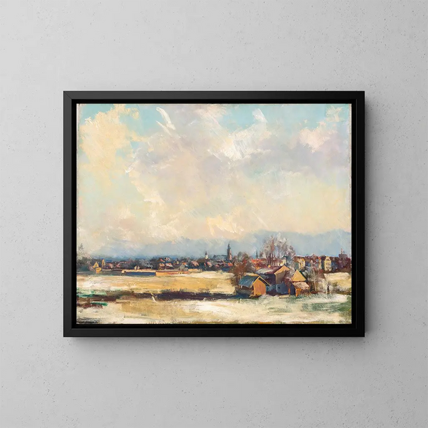 Rosenheim en hiver - Hiasl Maier-Erding — inramlat konstverk på väggen