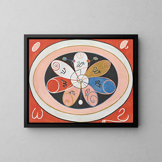 Evolution nr 15 Grupp IV De sjuuddiga stjärnorna - Hilma af Klint — inramlat konstverk på väggen