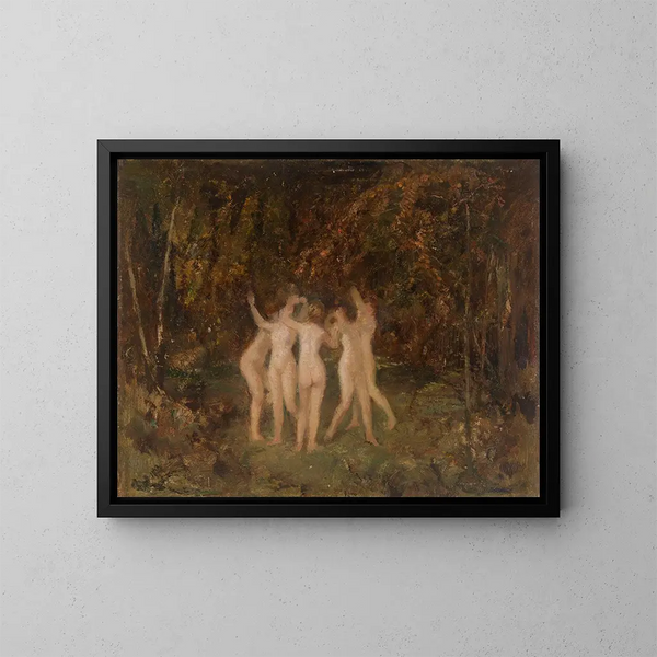 Nymphe dans la forêt - Hippolyte Boulenger — inramlat konstverk på väggen