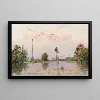 Hippolyte Camille Delpy - The Pond At Dusk.webp
