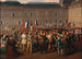 Les polytechniciens som bär korset räddat från kapellet i Tuileries under upploppen den 24 februari 1848 - Hippolyte Lecomte — vy av konstverket