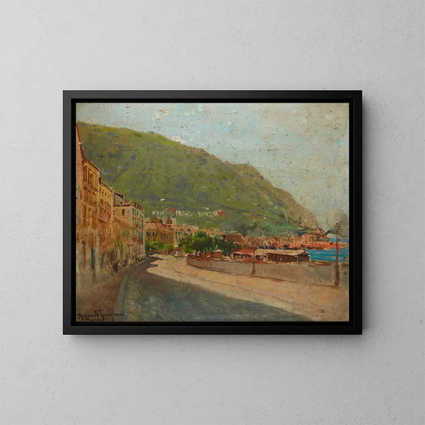 Castelmare de Castellamare - Holger Hvitfeldt Jerichau — inramlat konstverk på väggen