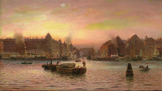 Holger Lbbers - Parti Fra Nyhavn Set Fra Grnlandske Handelsplads Efter Solnedgang.webp