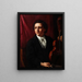 En ung musiker med sin violin Porträtt av fru Rung 1854-1914 - Holger Roed — inramlat konstverk på väggen