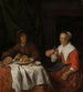man och kvinna vid en måltid - Gabriel Metsu — vy av konstverket
