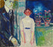 man och kvinna nära fönstret med krukväxter - Edvard Munch — vy av konstverket