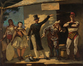 Les Saltimbanques - Honoré Daumier — vy av konstverket