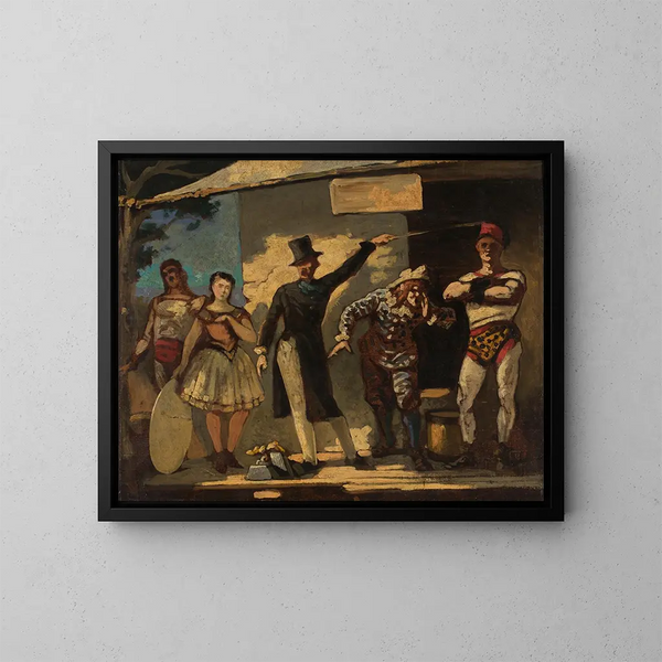 Les Saltimbanques - Honoré Daumier — inramlat konstverk på väggen