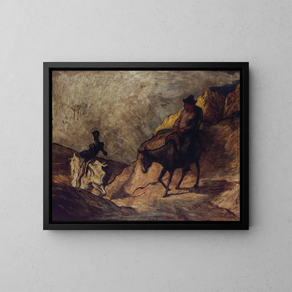 Don Quijote och Sancho Panza - Honoré Daumier — inramlat konstverk på väggen