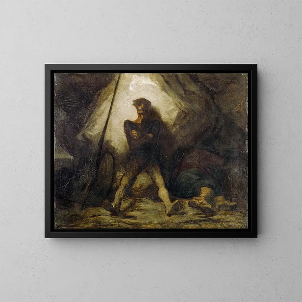 La veille de Don Quichotte - Honoré Daumier — inramlat konstverk på väggen