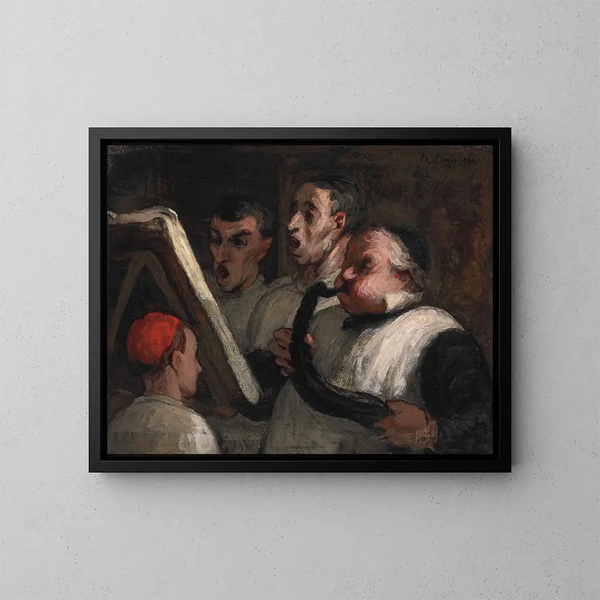 Le Lutrin - Honoré Daumier — inramlat konstverk på väggen