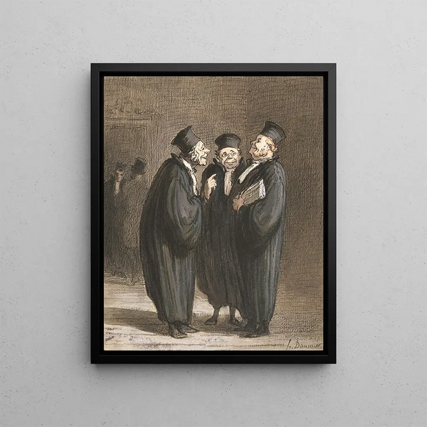 Les trois juges - Honoré Daumier — inramlat konstverk på väggen