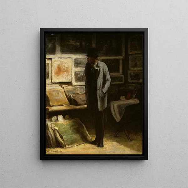 Le samlaren av tryck - Honoré Daumier — inramlat konstverk på väggen