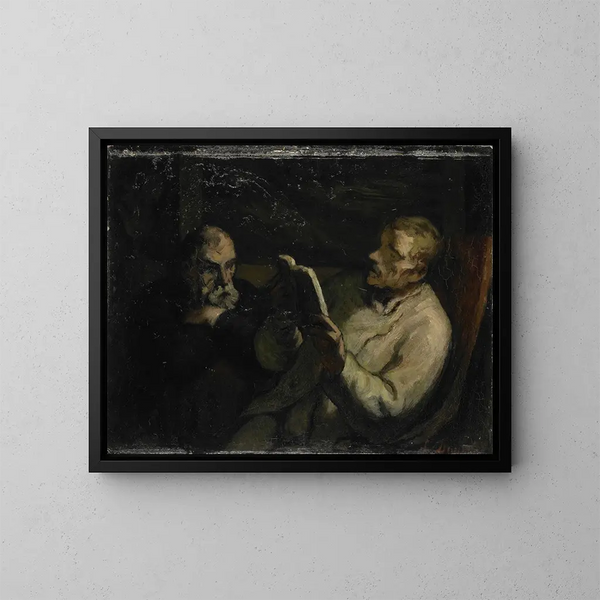 La Lecture - Honoré Daumier — inramlat konstverk på väggen