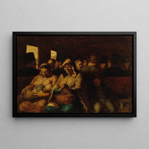 Le Wagon de Troisième Classe - Honoré Daumier — inramlat konstverk på väggen
