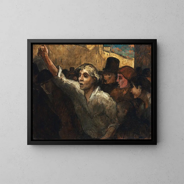 La Révolte - Honoré Daumier — inramlat konstverk på väggen