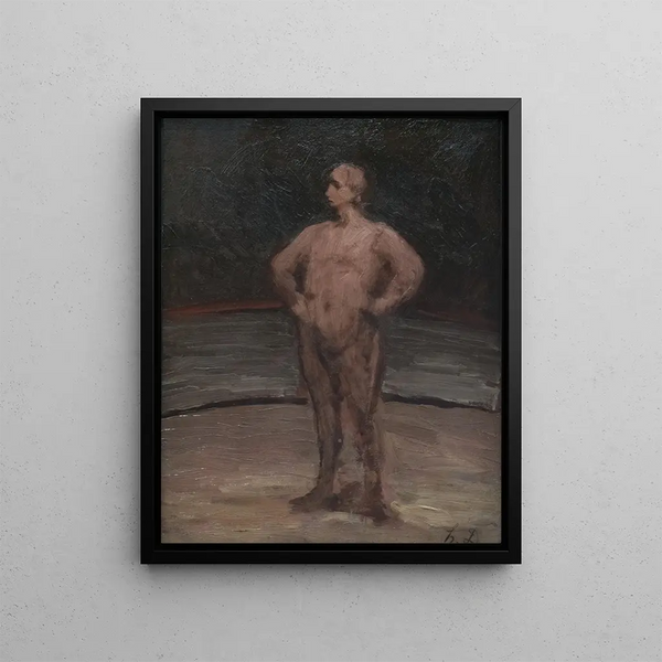 Le lutteur - Honoré Daumier — inramlat konstverk på väggen