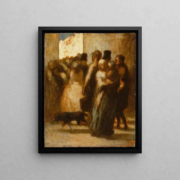 I gatan - Honoré Daumier — inramlat konstverk på väggen