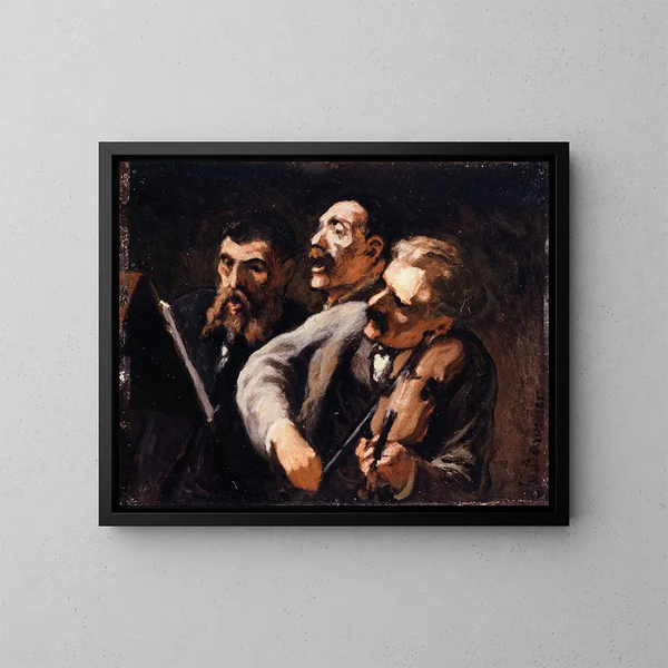 Trio d'amateurs - Honoré Daumier — inramlat konstverk på väggen