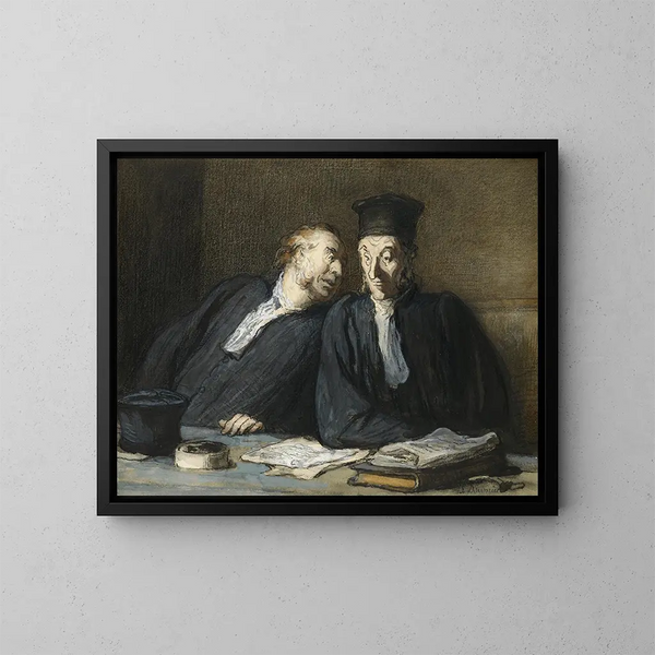 två advokater i samtal - Honoré Daumier — inramlat konstverk på väggen