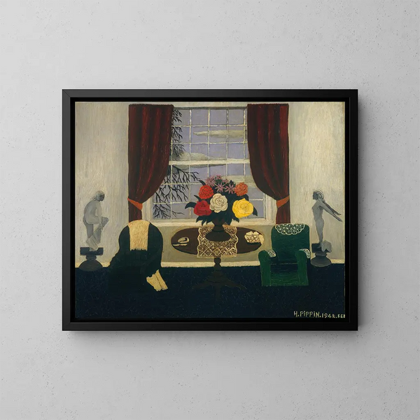 Victorian Interior Målning I - Horace Pippin — inramlat konstverk på väggen