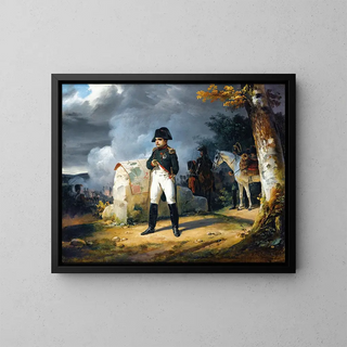 Napoleon i Charleroi, juni 1815 - Horace Vernet — inramlat konstverk på väggen