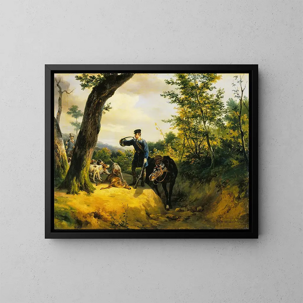 La carrière - Horace Vernet — inramlat konstverk på väggen