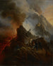 Vesuvius i eruption, konstnären och hans far Carle Vernet i förgrunden - Horace Vernet — vy av konstverket