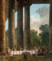 En festmåltid i ruinerna av ett tempel - Hubert Robert — vy av konstverket