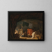 En familj i en grotta - Hubert Robert — inramlat konstverk på väggen