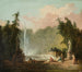 En fontän i en park - Hubert Robert — vy av konstverket