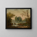 Vue du parc d'Ermenonville avec la tombe de Jean-Jacques Rousseau et le Temple de la Philosophie - Hubert Robert — inramlat konstverk på väggen