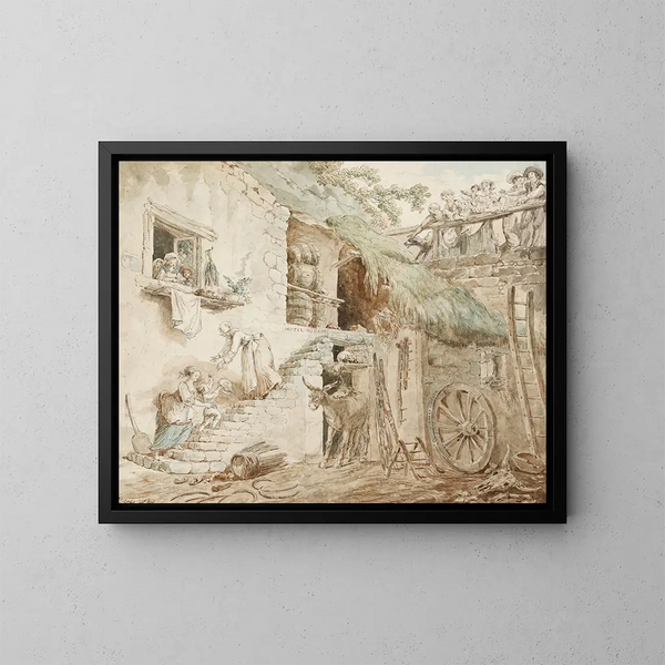 Allégorie de la chute de la famille du Barry - Hubert Robert — inramlat konstverk på väggen