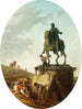 ett livfullt landskap med Marcus Aurelius staty - Hubert Robert — vy av konstverket
