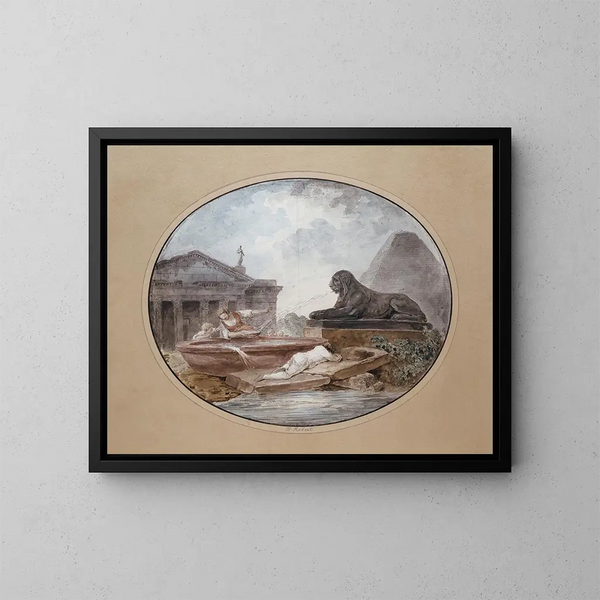 Caprice architectural - Hubert Robert — inramlat konstverk på väggen