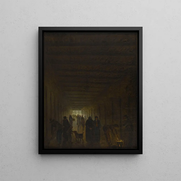 Korridor av Saint-Lazare-fängelset - Hubert Robert — inramlat konstverk på väggen