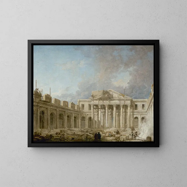 L'École de chirurgie en construction - Hubert Robert — inramlat konstverk på väggen