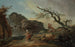 La Cascade, en klippig kulle med en bondkvinna och ett barn nära ett vattenfall och pojkar som vilar vid ett trädsplitter - Hubert Robert — vy av konstverket