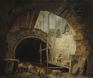 La violation des caveaux des rois dans la basilique de Saint-Denis en octobre 1793 - Hubert Robert — vy av konstverket