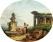 Landskap med tvättare vid en fontän - Hubert Robert — vy av konstverket