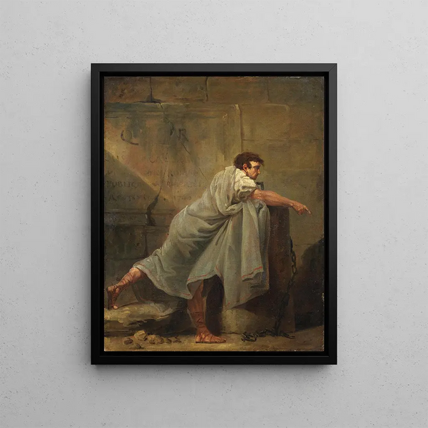 fängelsestatsprataren - Hubert Robert — inramlat konstverk på väggen