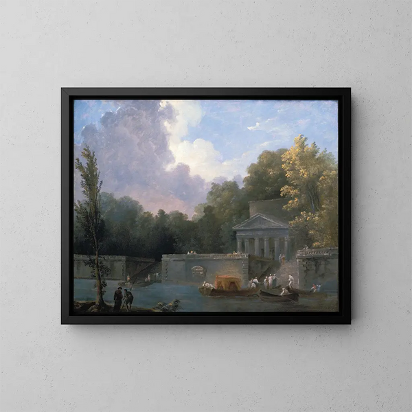 Parkscen - Hubert Robert — inramlat konstverk på väggen
