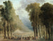 måltid serverat för trupper i en allé på Champs-Élysées eller i Saint-Cloud-parken - Hubert Robert — vy av konstverket