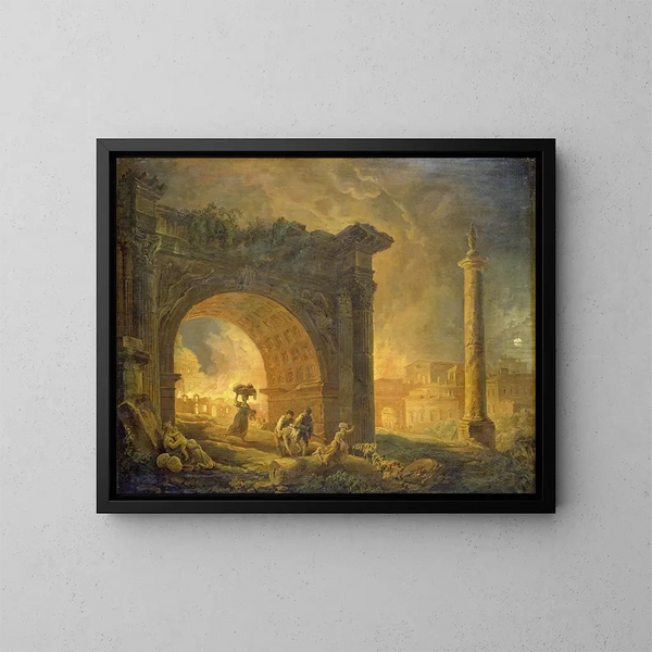 Ruins romaines - Hubert Robert — inramlat konstverk på väggen