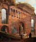 romerska ruiner med tvätterskor - Hubert Robert — vy av konstverket