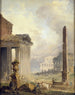 romerska ruiner, Forum med Colosseum och Obelisk - Hubert Robert — vy av konstverket
